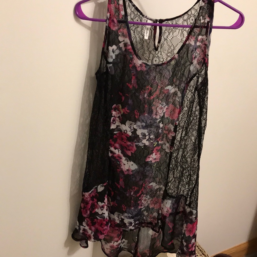 Studio Y lace, floral blouse